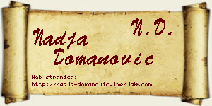Nadja Domanović vizit kartica